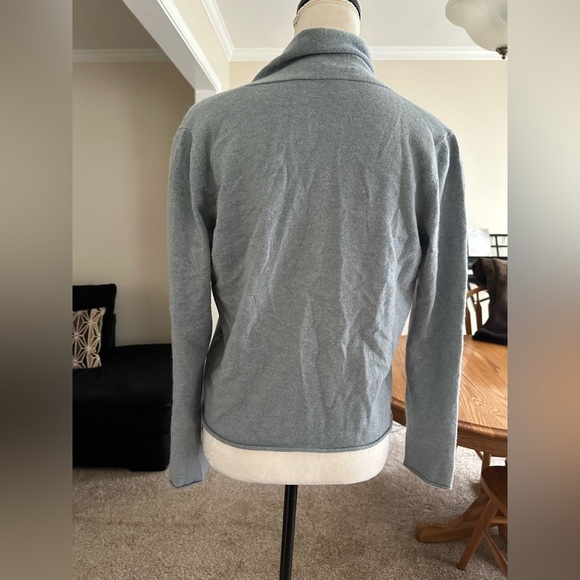 Fabiana Filippi 161546 Draped Open Front Cardigan 100% Cashmere Blue Sz. Small - Picture 5 of 12